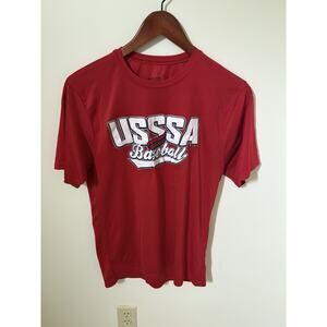 Official USSSA Mens Size M Short Sleeve Shirt Performance Augusta Sportswear Red
